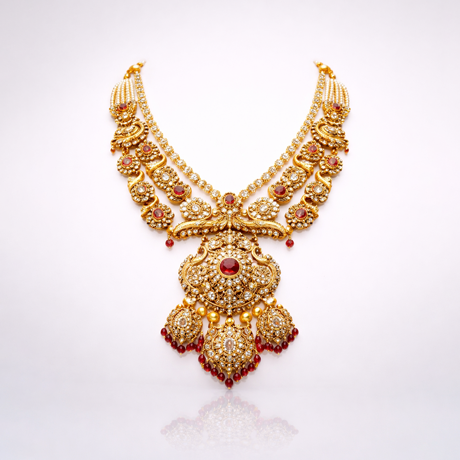 Heritage Ruby Pearl Nakshi Necklace
